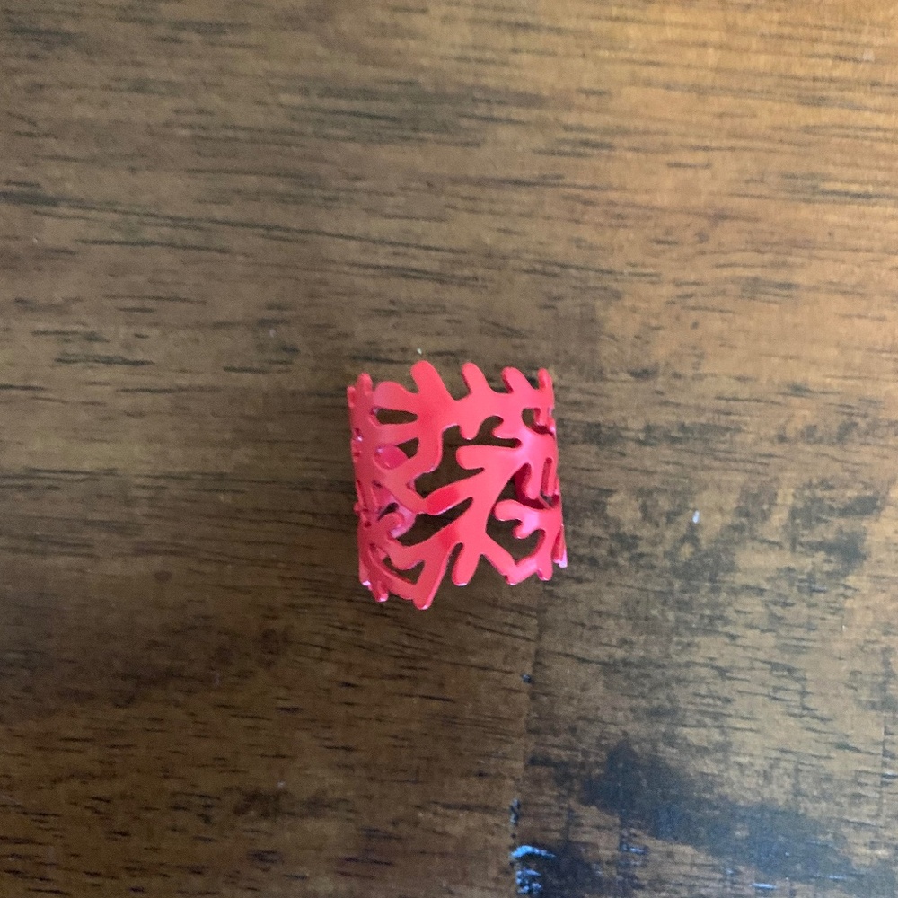 Red Coral Cuff Ring